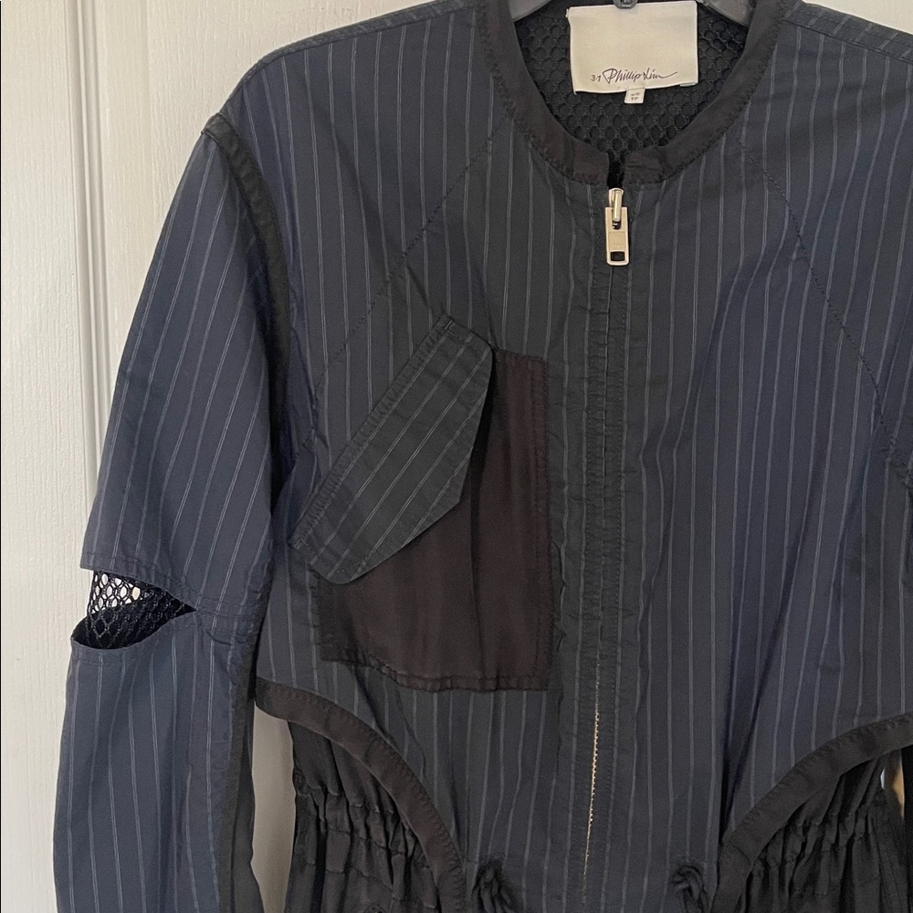 3.1 Phillip Lim Pinstripe Zip-Up Jacket - Picture 4 of 14